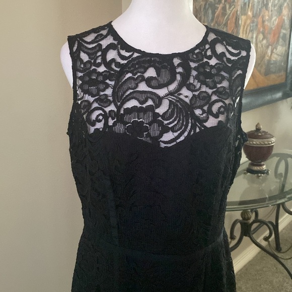 Vince Camuto Black Sleeveless Sheath Cocktail Midi Dress size 10 - Picture 3 of 15